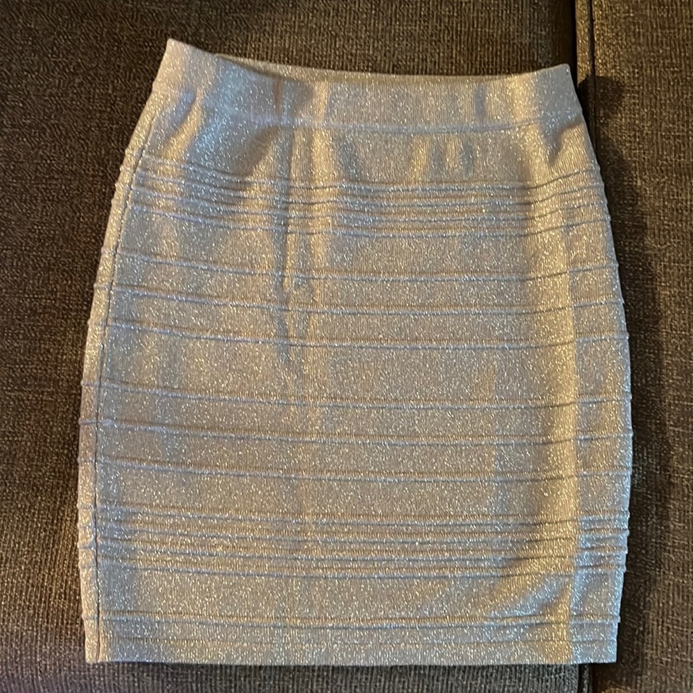 Charlotte Russe silver with sparkles mini skirt. Size small